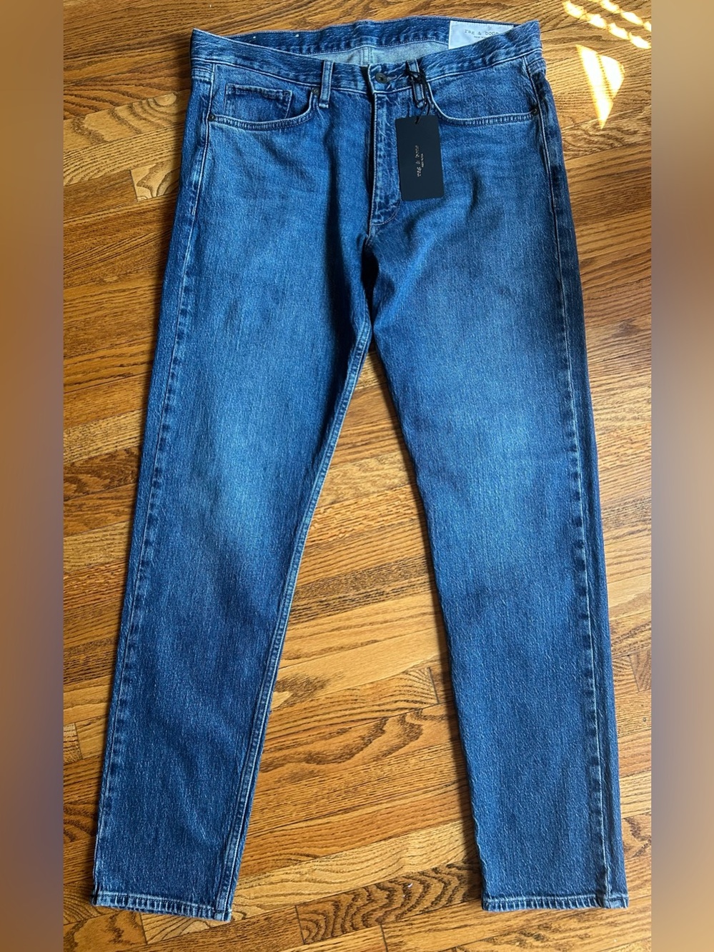 rag & bone Slim Straight Blue Denim Jeans
